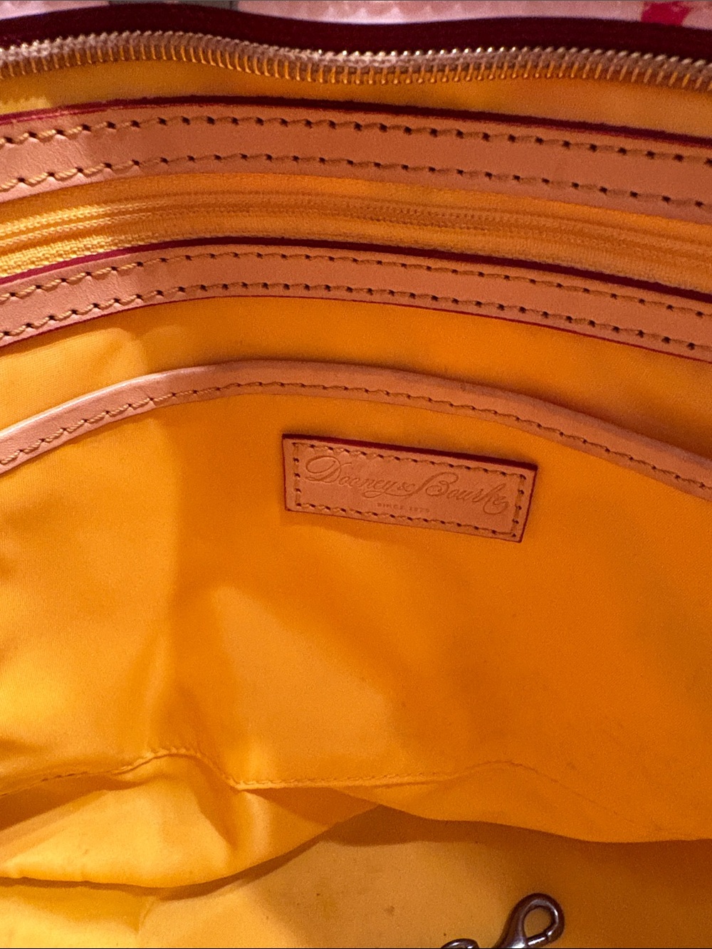Vintage Dooney & Bourke Floral Tote with Pink, Green, and Orange Accents. - Picture 2 of 16